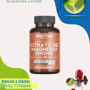 Citrato de Magnesio Prettan 200mg 90 Cápsulas