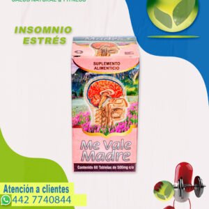 Frasco del suplemento Me Vale Madre (MVM) para el estrés