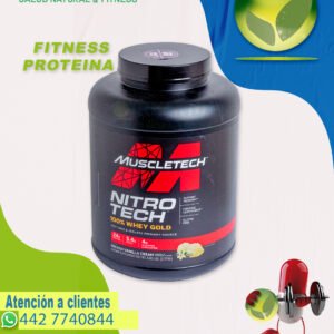 Bote de proteína Nitro-Tech Power de MuscleTech sabor vainilla